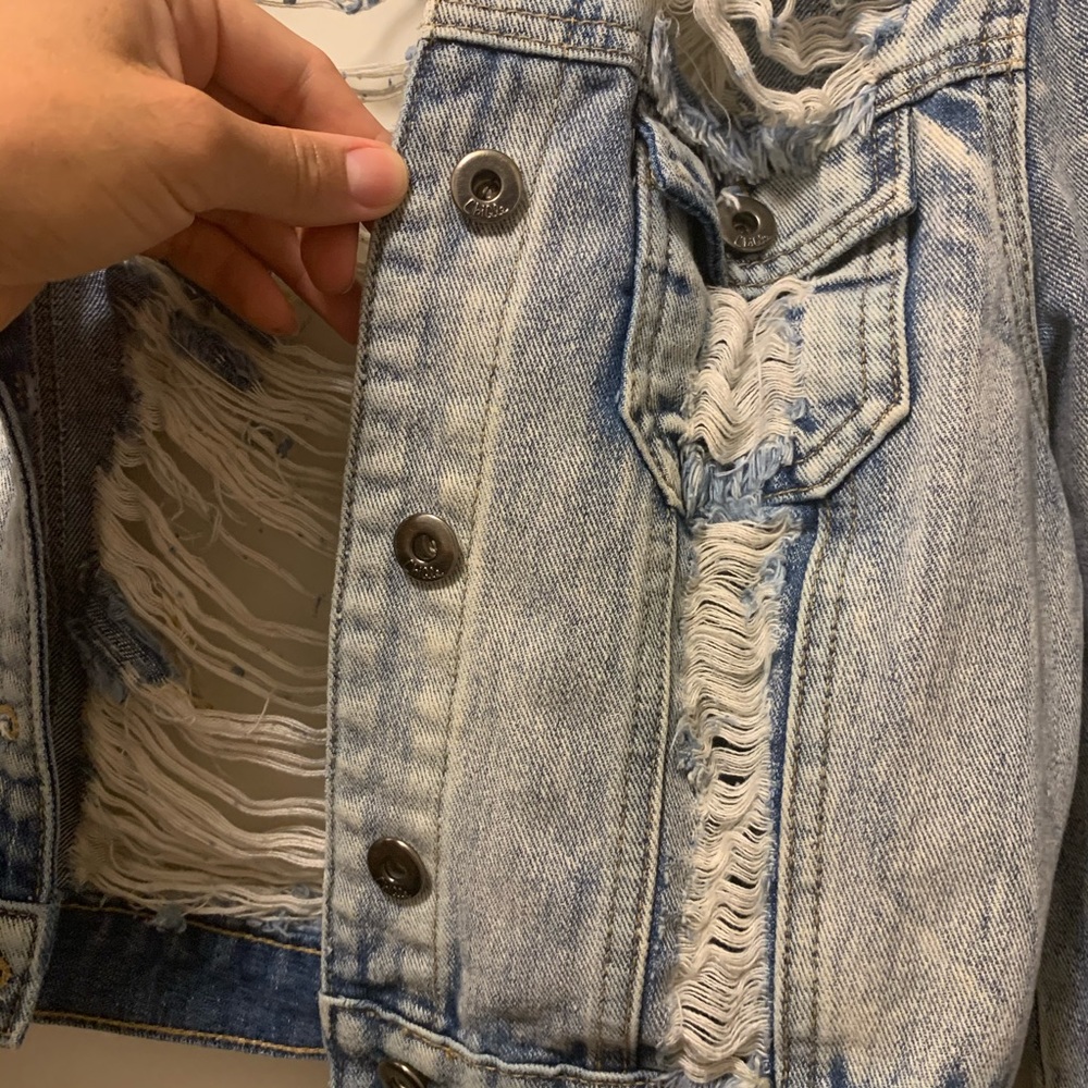 Denim blue cropped jacket - Picture 8 of 8